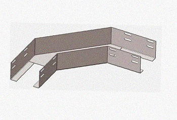 Лоток угловой глухой КГГ 300х100-90 УХЛ1 поворот на 90, оцинкованный лист S1,0