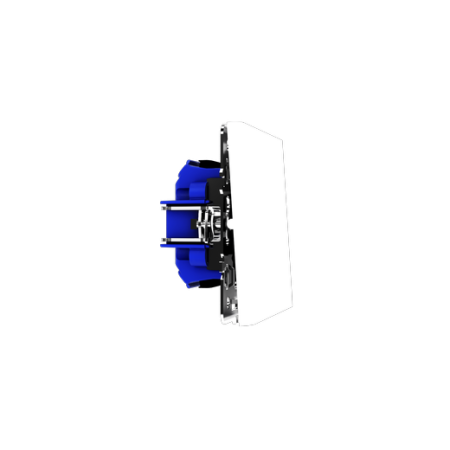 Проходной переключатель встраиваемый Voltum S70 двухклавишный 10А, (белый глянцевый)