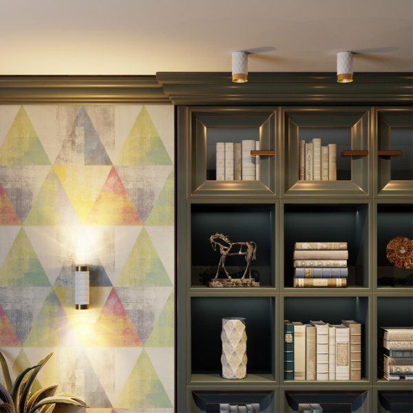 Настенный св-к IP20 LED GU10 max 2*10W AD ASTRUM белый/золотистый/металл ODEON LIGHT