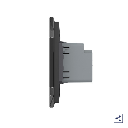 Одноклавишный проходной сенсорный выключатель Module, цвет черный Livolo