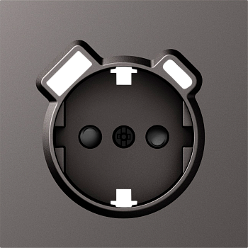 Donel S08 матовый титан накладка для розетки Schuko с зарядным устройством USB A+C, со шторками 16A 250 В~,серия DB