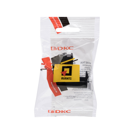 USB 2.0 розетка модульная, тип А-А, "Avanti", "Черный квадрат", 1 модуль DKC