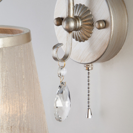 Бра с абажуром 1*E14 40Вт серебряный IP20 Liona (60065/1 серебро) Eurosvet