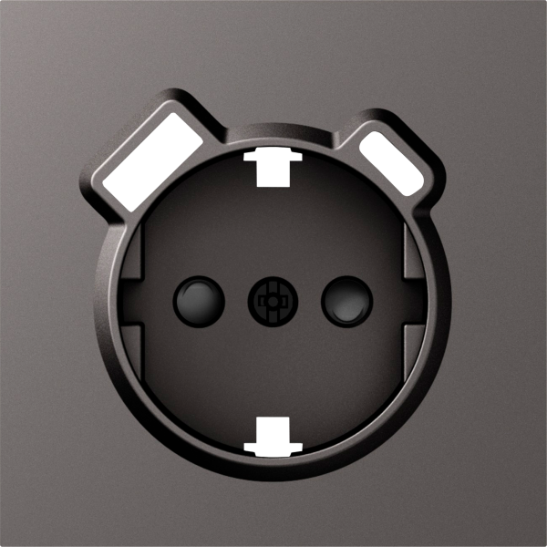 Donel S08 матовый титан накладка для розетки Schuko с зарядным устройством USB A+C, со шторками 16A 250 В~,серия DB