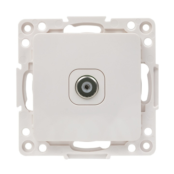 Стокгольм Механизм Розетки TV 1-местной проходной 75Ом 5-862МГц белый EKF