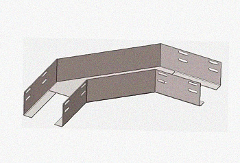 Лоток угловой глухой КГГ 100х100-90 У3 поворот на 90, окрашенный, S1,0