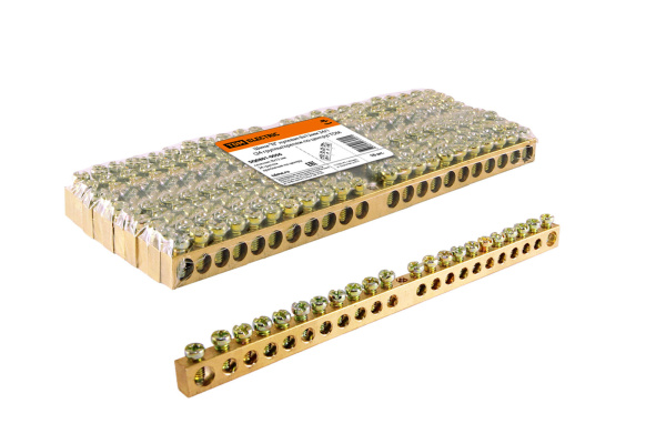 Шина "N" нулевая 8х12мм 24/1 (24 группы/крепеж по центру) TDM Шина "N" нулевая 8х12мм 24/1 (24 группы/крепеж по центру) TDM