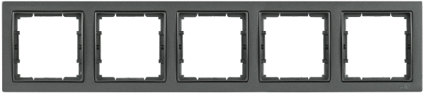 Рамка 5-местная квадратная РУ-5-БА BOLERO Q1 антрацит IEK