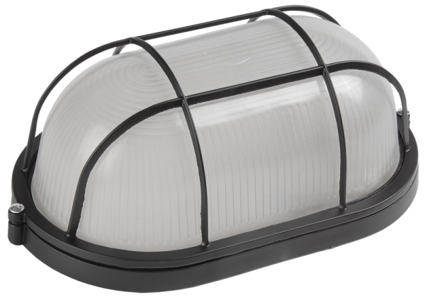 Светильник НПП1202 овал с решеткой 100Вт IP54 черный IEK