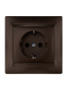 Розетка 2П+З 16А 250В с защ. шт. шоколад "Лама" TDM
