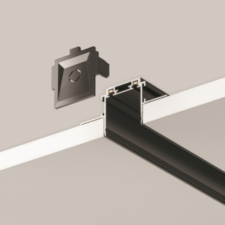 Шинопровод встраиваемый 2000мм Черный Magnetic track system Radity TRA084MP-12B Technical