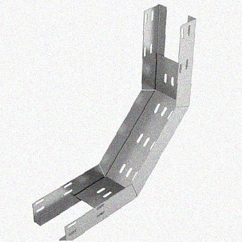 Лоток перфорированный КП 200х80-90 УТ1,5 для поворота трассы вверх на 90, оцинкованный лист S1,0