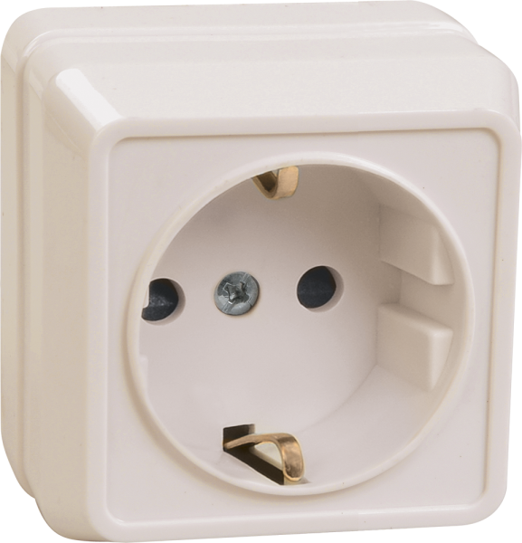 Розетка 1-местная ОУ РС20-3-ОКм с з/з 16А ОКТАВА кремовый IEK