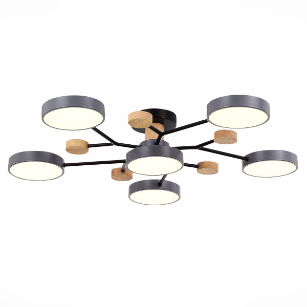 Светильник потолочный Серый/Серый LED 6*12Вт 3000K/4500K/6000К SLE6006-702-06 EVOLUCE