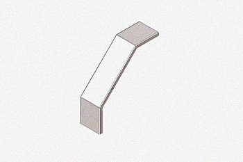 Крышка лотка замкового КЛСЗ 200х50-90 УХЛ1 для поворота трассы вниз на 90, оцинкованный лист, S1,5