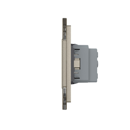 Розетка электрическая 16А 4 поста, цвет шампань Livolo