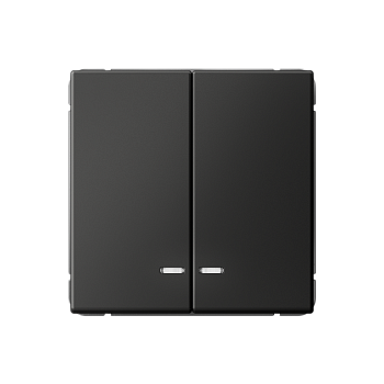 ARTGALLERY 2-клавишный ВЫКЛЮЧАТЕЛЬ с подсветкой, сх.5а, 10АХ, механизм, БАЗАЛЬТ Systeme Electric