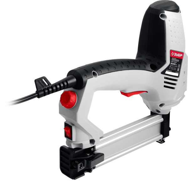 Пистолет скобозабивной (степлер), ЗСП-2000, регулятор силы удара, скоба: 15-25 мм, гвоздь: 15-30 мм, 2000 Вт ЗУБР