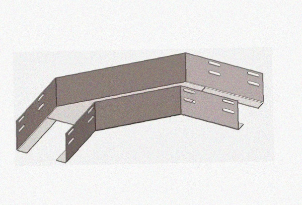 Лоток угловой глухой КГГ 100х65-90 УХЛ2,5 поворот на 90, оцинкованный лист, S1,0