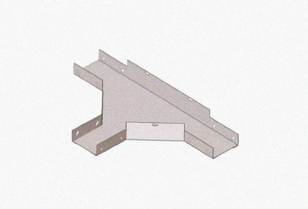 Лоток тройниковый глухой ОТГ 80х80 УХЛ1, оцинкованный лист, S1,0