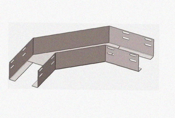 Лоток угловой глухой КГГ 200х80-135 УТ1,5 поворот на 135, оцинкованный лист, S1,0