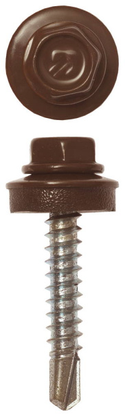 Саморезы СКД кровельные, RAL 8017 шоколадно-коричневый, 29 х 4.8 мм, 2 500 шт, для деревянной обрешетки, Профессионал ЗУБР