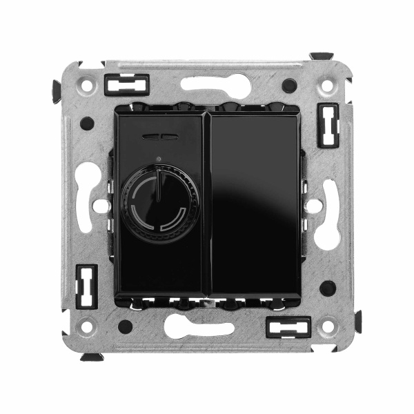 Диммер поворотный в стену, "Avanti", "Черный квадрат" DKC