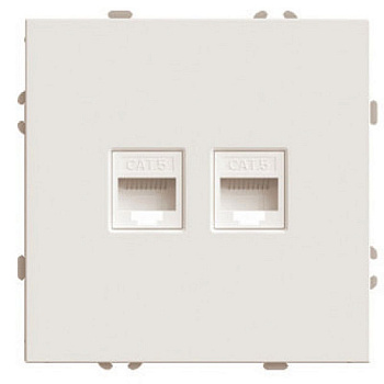 Розетка компьютерная 2-местная RJ-45 (механизм), серия Эмили, RST00-5111-08, кашемир, soft touch