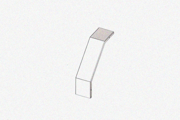 Крышка лотка КЛС 80х80-90 УХЛ1 для поворота трассы вниз на 90, оцинкованный лист, S1,0