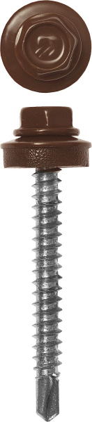 Саморезы СКД кровельные, RAL 8017 шоколадно-коричневый, 70 х 4.8 мм, 160 шт, для деревянной обрешетки, Профессионал ЗУБР