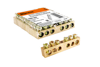 Шина "N" нулевая 8х12мм  6/1 (6 групп/крепеж по центру) TDM