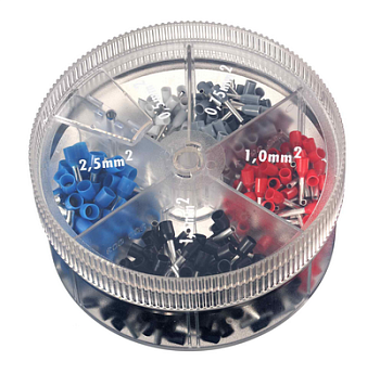 Контейнер наконечников-гильз с изолир.фланцем 1,50 кв.мм черный (1 упаковка - 1000 шт) DKC