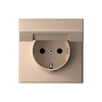 ARTGALLERY РОЗЕТКА с заземл. со шторк. с крышкой, 16А, IP20, механизм, ПЕСОЧНЫЙ Systeme Electric