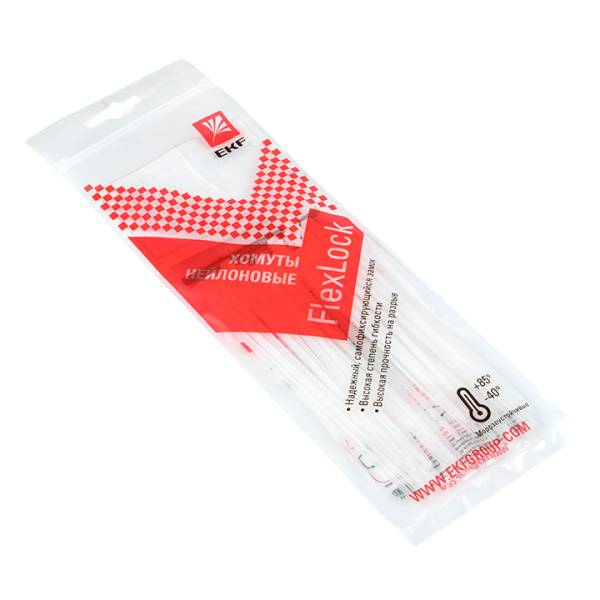 Хомут P6,6 стандартный (б), 2,5x120 (100шт) FlexLock PROxima EKF