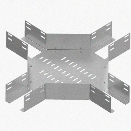 Лоток крестообразный глухой КМГ 200х200 УТ1,5, оцинкованный лист S1,0
