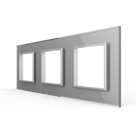 Рамка для розетки тройная Серая Livolo