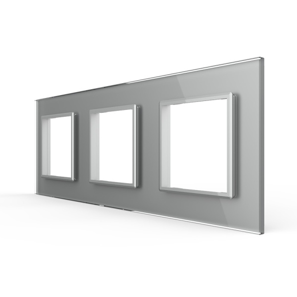 Рамка для розетки тройная Серая Livolo