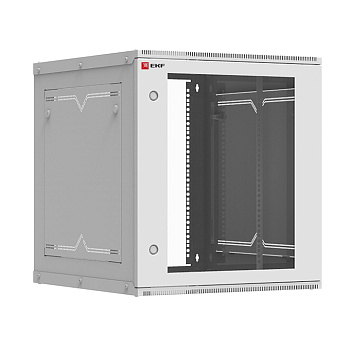 Шкаф телекоммуникационный настенный разборный 12U (600х650) дверь стекло, Astra серия PROxima EKF