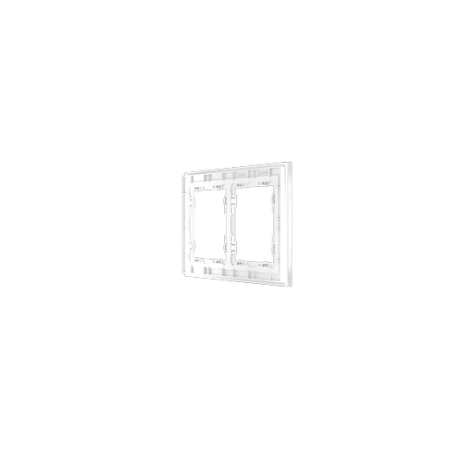 Рамка стеклянная Voltum S70 на 2 поста, (белый, матовый, стекло)