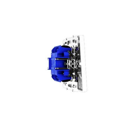 Проходной переключатель встраиваемый Voltum S70 двухклавишный 10А, (белый глянцевый)