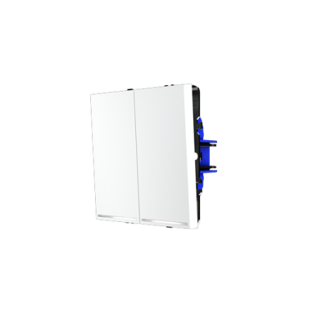 Выключатель встраиваемый Voltum S70 двухклавишный с подсветкой 10А, (белый матовый)