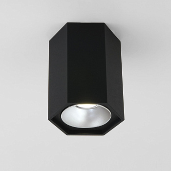 Накладной светодиодный светильник 7Вт 4200К серебряный, черный матовый IP20 (a055857) Elektrostandard