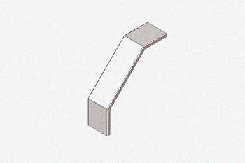 Крышка лотка замкового КЛСЗ 400х100-90 УХЛ1 для поворота трассы вниз на 90, оцинкованный лист, S1,5