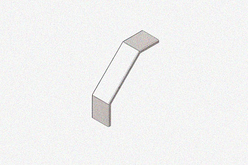 Крышка лотка замкового КЛСЗ 200х150-90 УТ1,5 для поворота трассы вниз на 90, оцинкованный лист S1,5