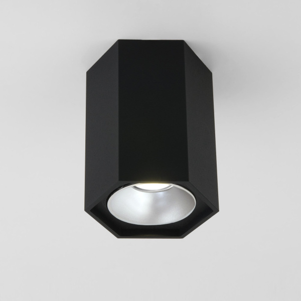 Накладной светодиодный светильник 7Вт 4200К серебряный, черный матовый IP20 (a055857) Elektrostandard