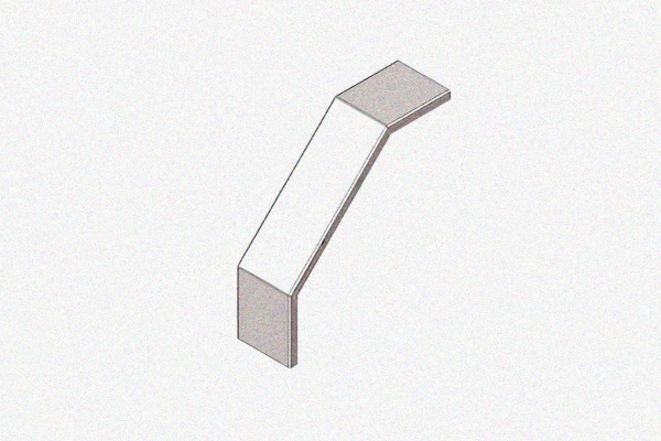 Крышка лотка замкового КЛСЗ 400х100-90 УХЛ1 для поворота трассы вниз на 90, оцинкованный лист, S1,5