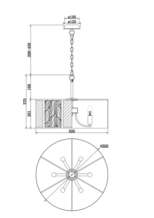 Подвесной светильник 6*E14 60Вт Хром IP20 Mercurio MOD028PL-06CH Maytoni