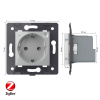 Розетка ZigBee (Wi-Fi) с з/з с защитными шторками 16A, цвет серый (механизм) Livolo