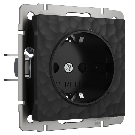 Hammer Механизм розетки без лицевой панели СУ 1 мест. с зазем. 16А Черный IP20 Werkel