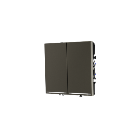 Проходной переключатель встраиваемый Voltum S70 двухклавишный с подсветкой 10А, (шелк)